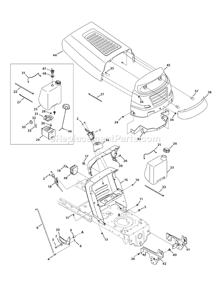 Page D Diagram and Parts List for 13AO771H055 2009 Yard Man Lawn Tractor